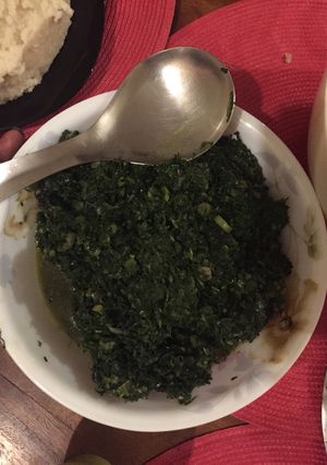 A picture of Steamed greens.