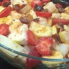 A picture of Yummy Fruit Chaat 🍓🍌🍎🍊🍐🍏.