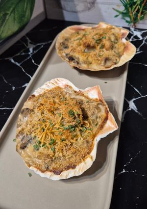 Une photo de Coquilles cabillaud gambas et champignons 🍄 au Cookeo infnity