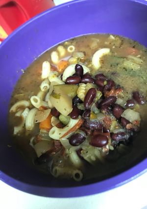 A picture of Spring tine (fall) minestrone soup.