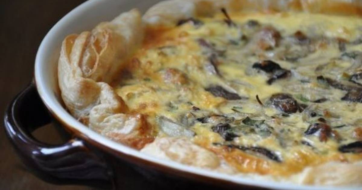 "Киш Лорен" с грибами и сыром пошаговый рецепт с фото