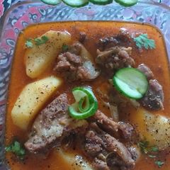 A picture of Mutton patato gravy.