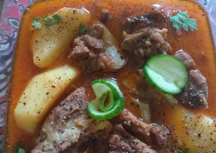 Mutton patato gravy