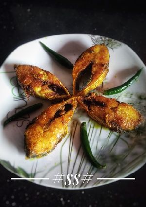 A picture of Fried Hilsa fish #Cookpad.