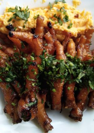 Foto resep Ceker bakar pedas saus mentega