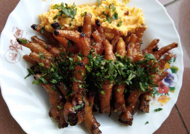 Ceker bakar pedas saus mentega