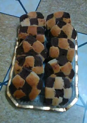 صورة لوصفة بسكويت الشطرنج الذيذ والشهي 🍪🍪