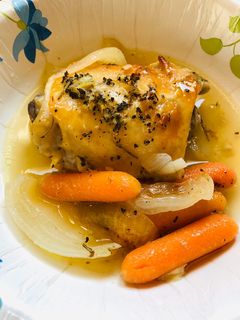 A picture of Garlicky Herb Baked Chicken Thighs.