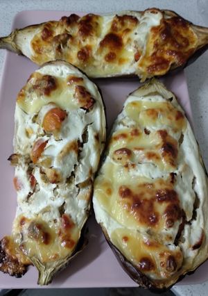 Töltött padlizsán diétásan recept fotója