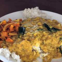 A picture of Pumpkin coconut curry.