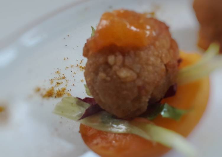 Palline di couscous alle verdure e albicocca profumate al curry