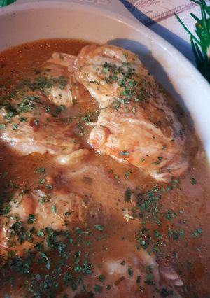 Une photo de Poulet au coca sauce forestière 😋