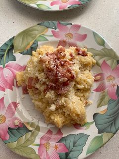 Una foto de Risotto carbonara