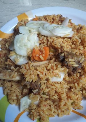 A picture of Jollof rice.