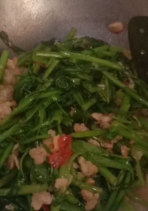 Foto resep Kangkung mix tempe pedas