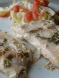 Filetes de gatuzo al limón y verdeo