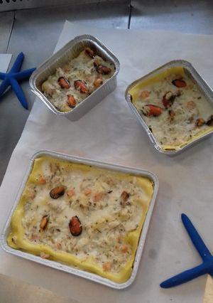 A picture of Seafood Lasagna.