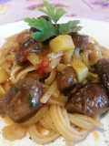 Linguine Risottate con Funghi Champignon, Pomodorini e Patate