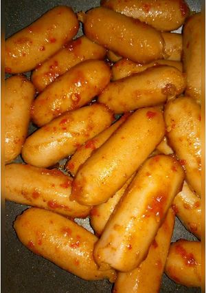 A picture of Sosis Balado (Sausages in Spicy Sweet Sauce).
