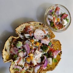 A picture of Mayo Veg Papad Bowl.