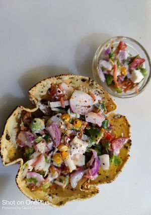 A picture of Mayo Veg Papad Bowl.
