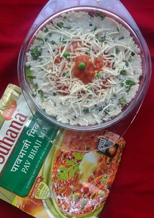 A picture of Baked  Millet with Bhaji.