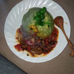 A picture of My mother's mukimo style.