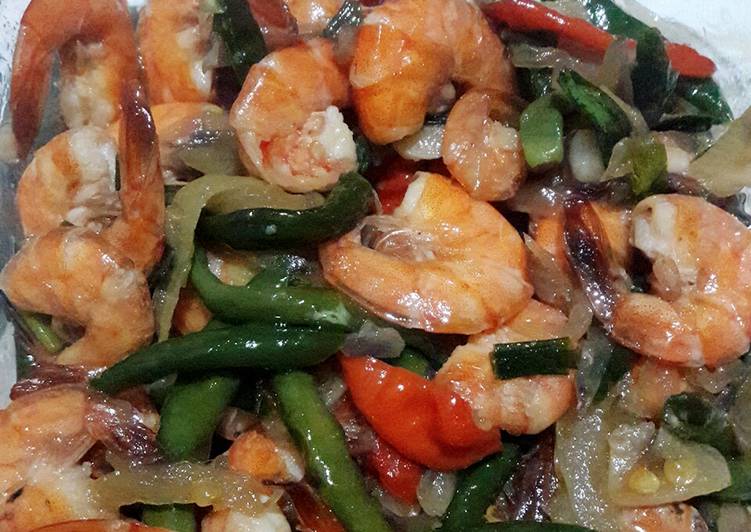 Resep Udang cabe ijo Anti Gagal