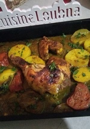 صورة لوصفة سينية بطاطاس مع دجاج محمر فالفرن 🍗🍗🍗🍗🍪🍪🍪🍪