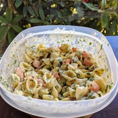 A picture of Creamed Avocado and Lime Chilled Pasta.