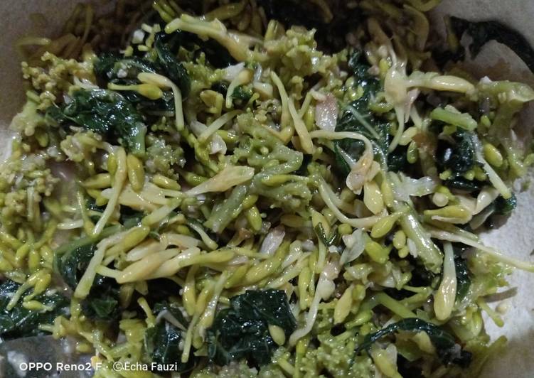 Tumis bunga pepaya Dan daunnya