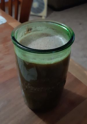 Una foto de Batido de plátano - cacao