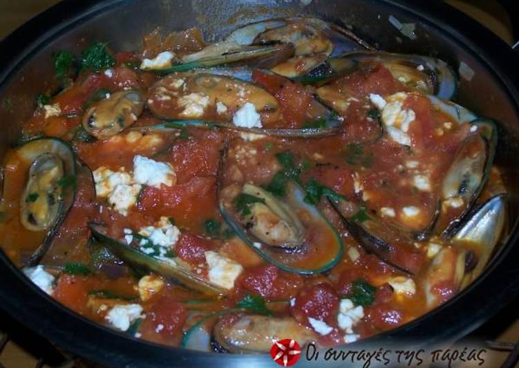 Step-by-Step Guide to Make Super Quick Homemade Mussels saganaki in tomato sauce