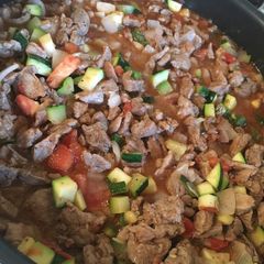 A picture of Pura de Puerco con Calabazita.
