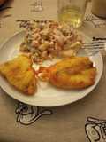 Fried Bacaladilla with Mony Ñam-Style Potato Salad