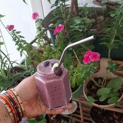 Mulberry Smoothie in coconut milk A picture of Mulberry Smoothie in coconut milk.
