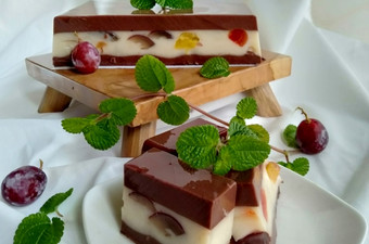Langkah Mudah untuk Menyiapkan 21.4~ Puding Lapis Buah *susu kedelai Yang Lezat