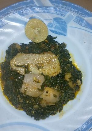 A picture of Sabut masaley ka Arvi palak.