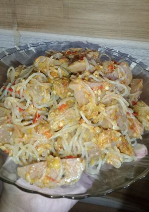 Foto resep Mie bihun pentol bumbu pedas