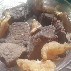 Boiled beef and stockfish A picture of Boiled beef and stockfish.