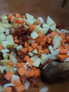Una foto de Picadillo de chorizo de soya al habanero para tacos
