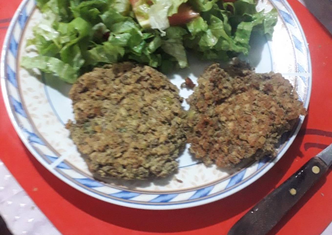 Hamburguesa de lentejas y avena