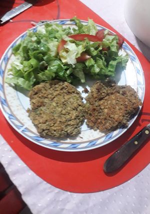 Una foto de Hamburguesa de lentejas y avena