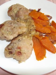 Pulykamell édesburgonyával recept fotója