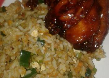 Easiest Way to Cook Tasty Honey soy chicken wings and fried rice