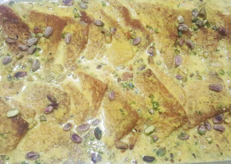 Steps to Prepare Speedy Custard Shahi Tukray