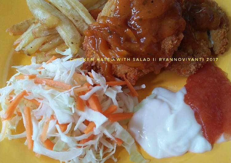 Chicken katsu with salad