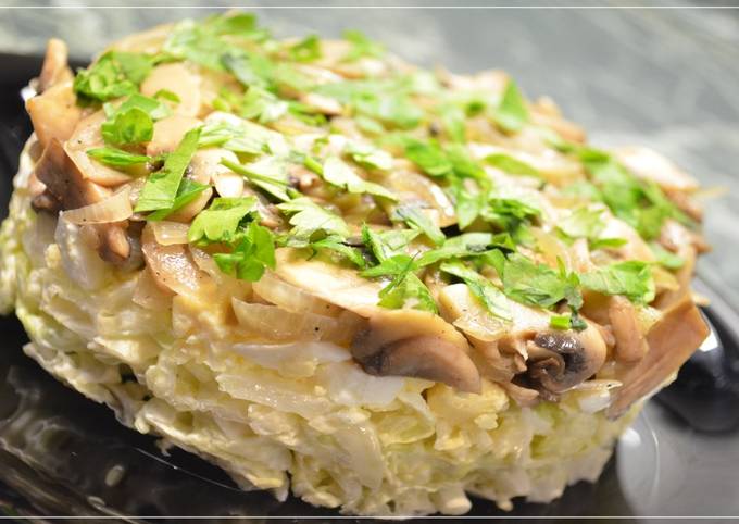 Салат из пекинской капусты с шампиньонами без майонеза 🥗 - рецепт автора Renata Novoselova