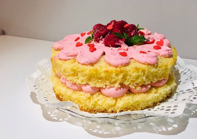 Torta al limone e lamponi