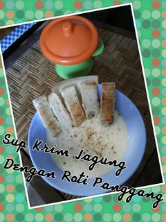 Foto resep ♡ 1. Sup Krim Jagung Dengan Roti Panggang